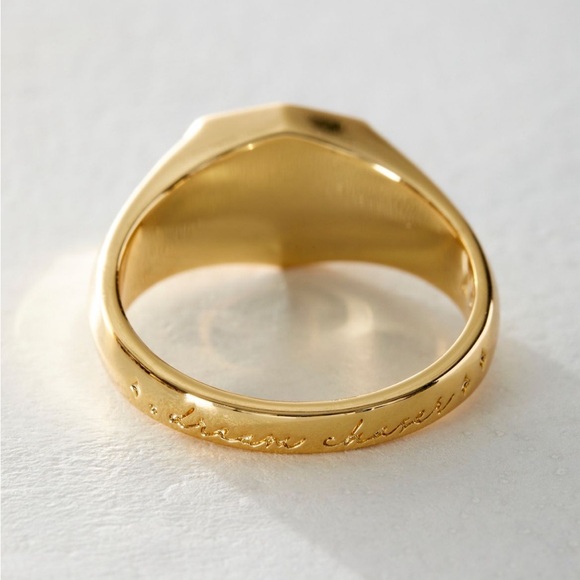 FREE PEOPLE WANDERLUST DREAMCHASER MOON RING GOLD SIZE 6 - Picture 2 of 9